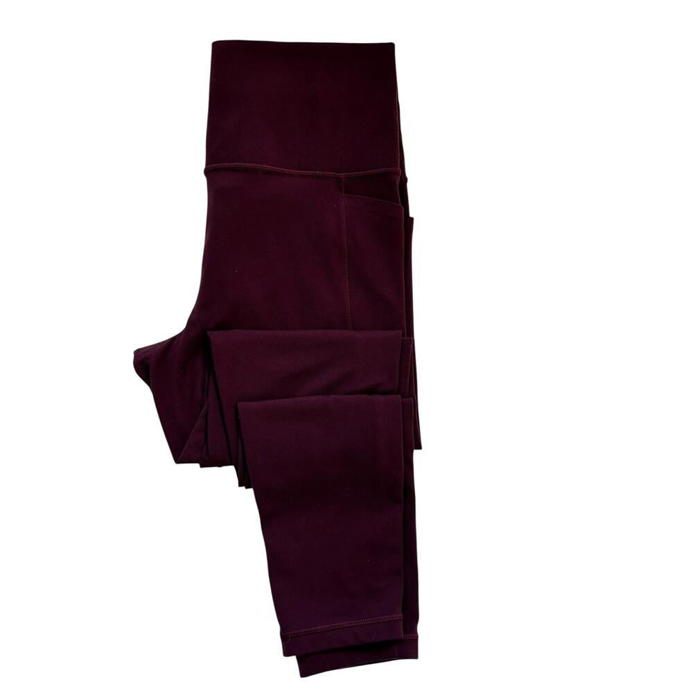 Athleta Salutation Stash High Rise Leggings Maroon Women's Small Pockets